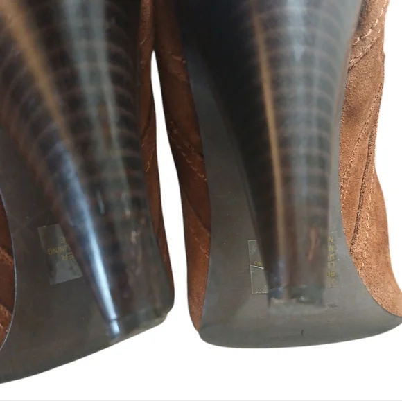 Jessica Simpson Brown Suede Knee High Boots Vernica Tall Heeled Boots sz 9 B - Picture 11 of 15